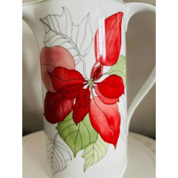 Block Spal Poinsettia Coffee Pot by Mary Lee Garten 10" - Picture 7 of 11